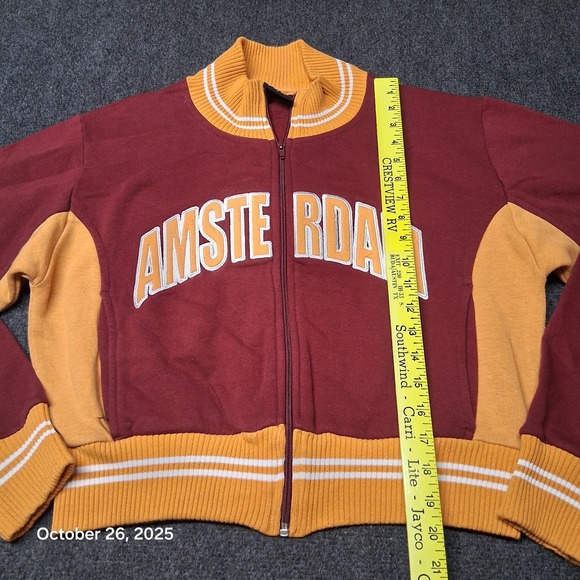 Fox Amsterdam Full Zip Sweatshirt Womens Size Large Red and Yellow - Picture 5 of 9